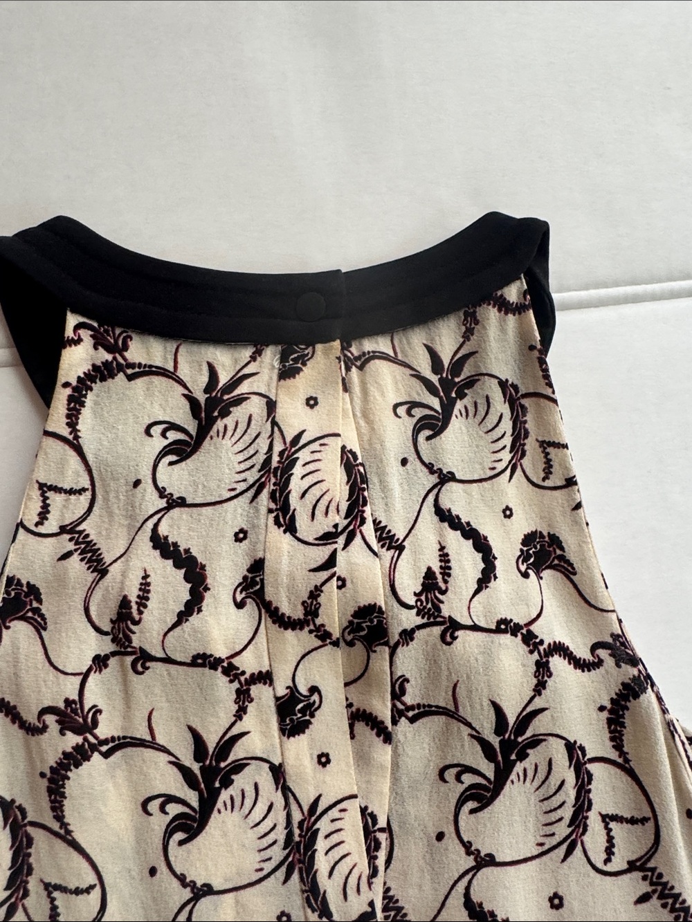 A.L.C. Cream Halter Tank with Black Floral Vine Pattern - Picture 4 of 5